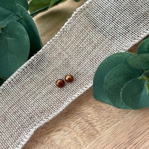 Pearl Earrings - Copper Colored